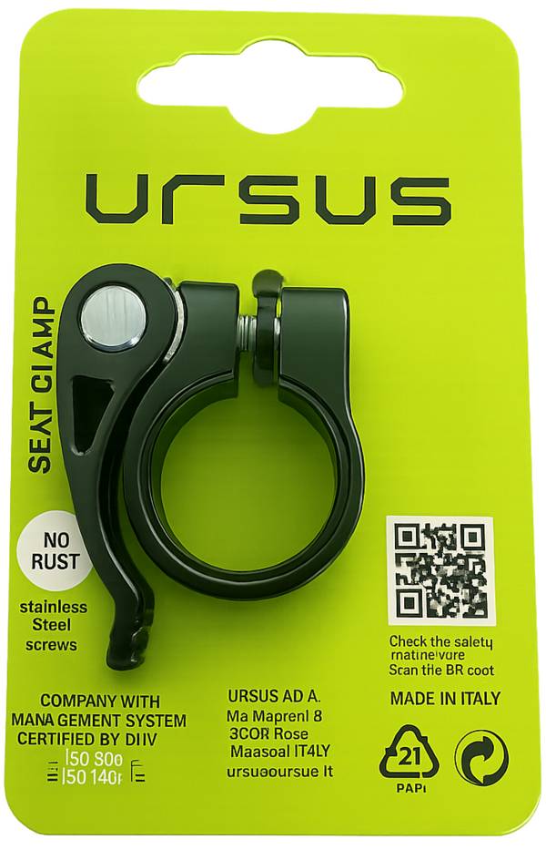 Zadelpenklem met snelspanner Ursus ø31.8 mm aluminium - zwart