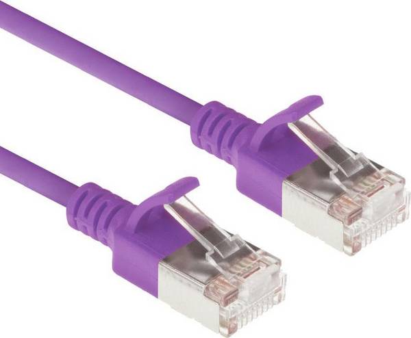 ACT Paars 10 m LSZH U/FTP CAT6A Slimline Patchkabel met RJ45-connectors (DC7310)