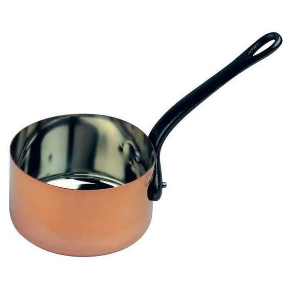 BAUMALU Koperen Steelpan - 12 cm - Massief Koper - Tin-geplateerde Binnenkant - Gietijzeren Handgreep