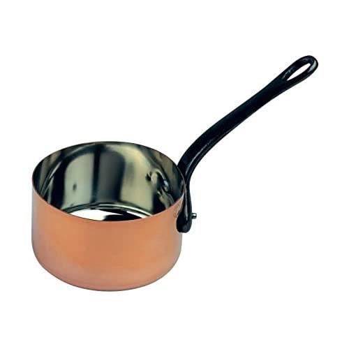 BAUMALU Koperen Steelpan - 12 cm - Massief Koper - Tin-geplateerde Binnenkant - Gietijzeren Handgreep-1