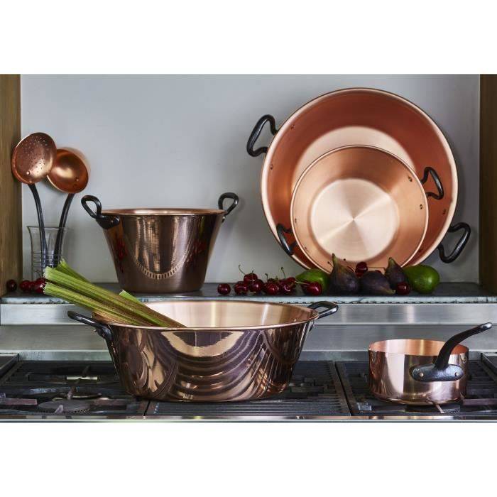 BAUMALU Koperen Steelpan - 12 cm - Massief Koper - Tin-geplateerde Binnenkant - Gietijzeren Handgreep-3