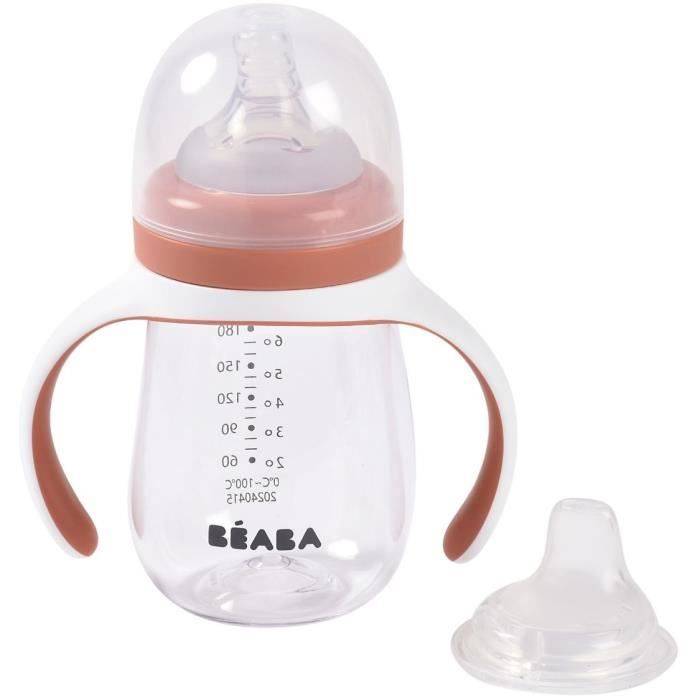 BEABA 2-in-1 Trainingsfles - 210 ml - Terracotta-1