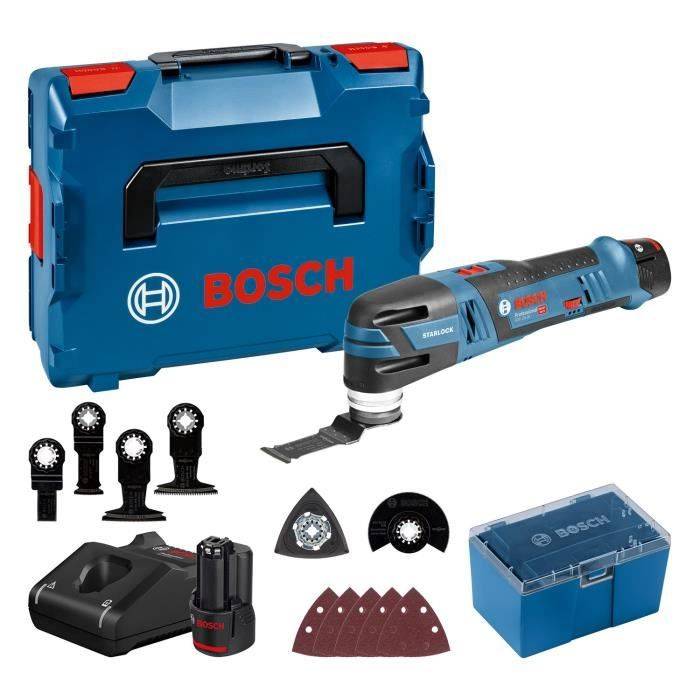 Bosch Professional GOP 12V-28 Multikapper/Schuurmachine + 2 x 3.0 Ah Batterijen + Accessoires + L-BOXX - 06018B5006-0