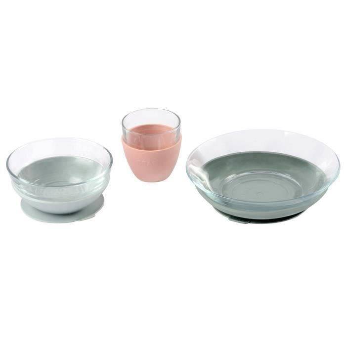 Béaba Eetset 4-delig Eucalyptus Glazen Maaltijdset, Gemaakt in Frankrijk 4-piece-0