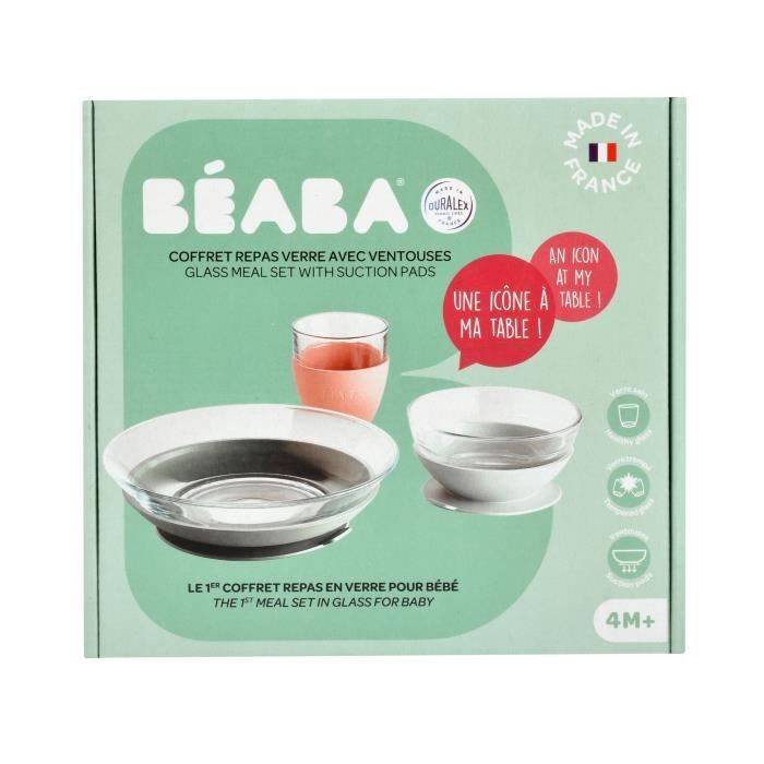 Béaba Eetset 4-delig Eucalyptus Glazen Maaltijdset, Gemaakt in Frankrijk 4-piece-3