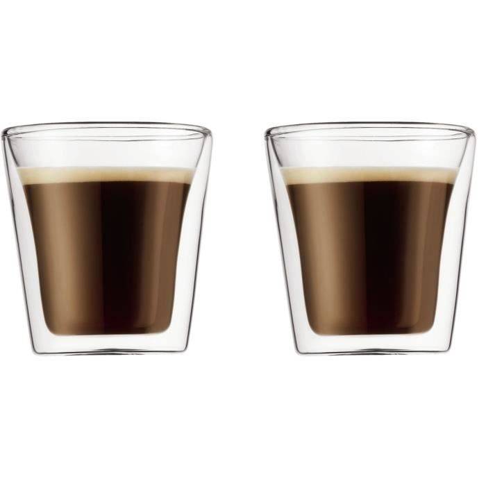 BODUM Canteen Glazen Set van 2 - Dubbelwandig - 0,1 l - Transparant-0