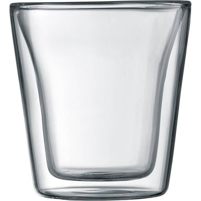 BODUM Canteen Glazen Set van 2 - Dubbelwandig - 0,1 l - Transparant-1