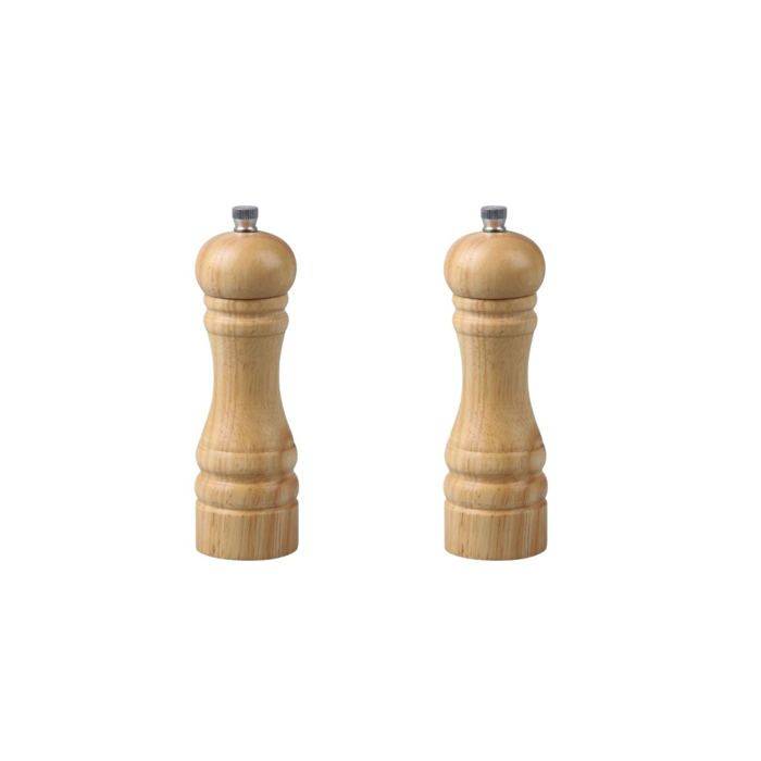 Set van 2 Handmatige Pepermolens - FACKELMANN - FM Professional Divers - Houtkleur - 18 cm-0