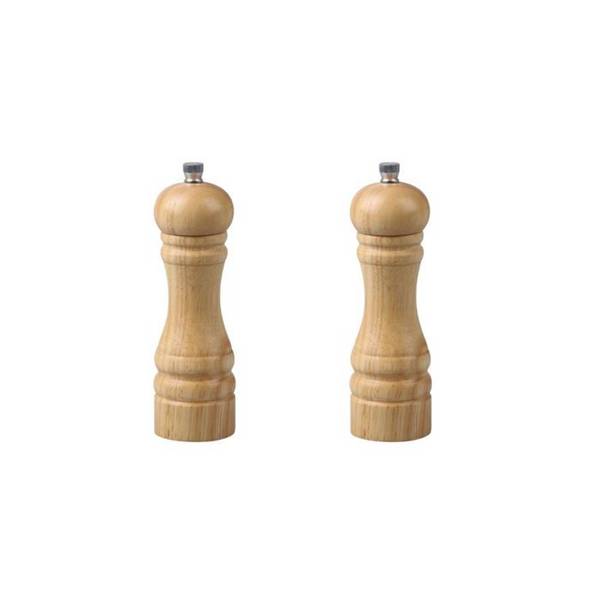 Set van 2 Handmatige Pepermolens - FACKELMANN - FM Professional Divers - Houtkleur - 18 cm