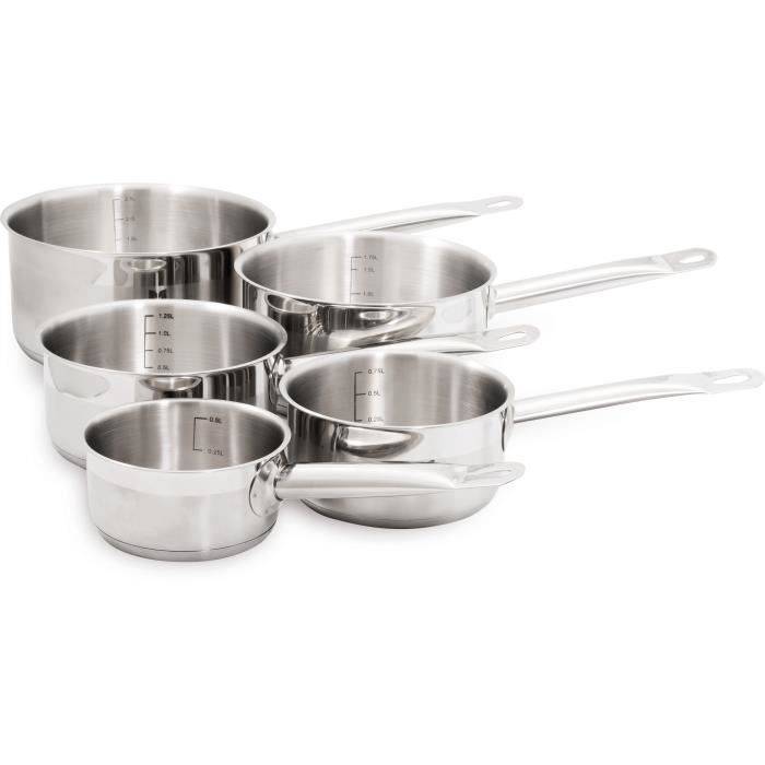 Baumalu Kookset - 5-delig - RVS - Geschikt voor Inductie - 12 tot 20 cm - Grijs-0