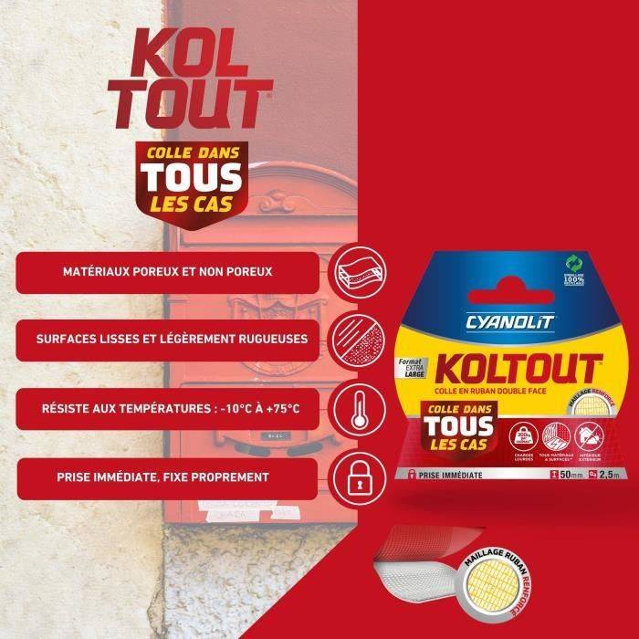 CYANOLIT Dubbelzijdige Lijmtape - Koltout XXL - 2,5 x 49 mm - Hoge Hechting - Discreet en Sterk-4