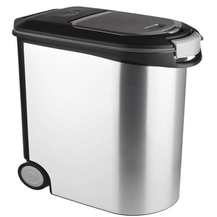 CURVER Hondenvoercontainer 12 kg - 35 L - Metaal Look-0