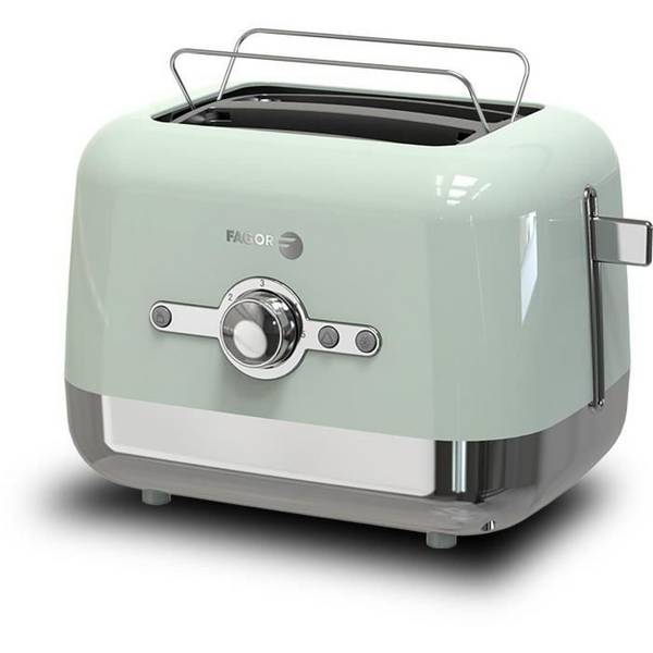 FAGOR Toaster FG1930 - 730-870W - 2 Slots - Opwarm-, Annuleer- en Ontdooi-functies - Groen