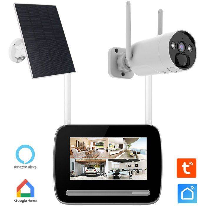 KYF 7" Scherm Kit met 4MP ULTRA HD Recorder - Oplaadbare Camera + Zonnepaneel-1