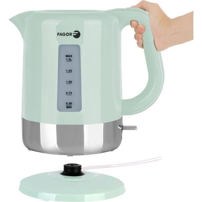 FAGOR Waterkoker - 1,5 L - 1850 W - 2200 W - Verborgen Verwarmingselement - FG5148-1