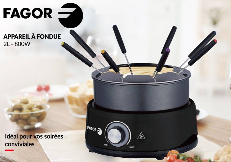 FAGOR Fondue Set - FGFD8 - 1,6 L - Voor 8 Personen - Verstelbare Thermostaat - 800W-1