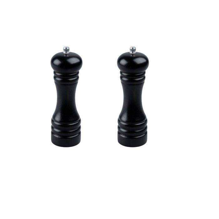 FACKELMANN PROFESIONAL Set van 2 Handmatige Pepermolens 18 cm Zwart-0