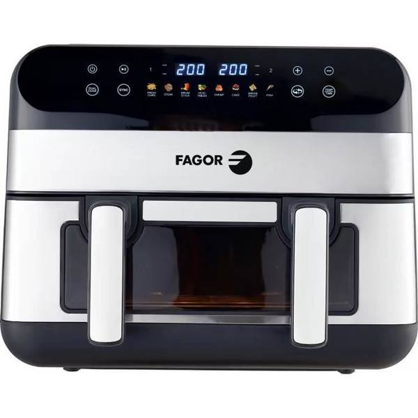 FAGOR Airfryer FGF10 - 10 L - 2400W - Dubbel Koken - 8 Programma's