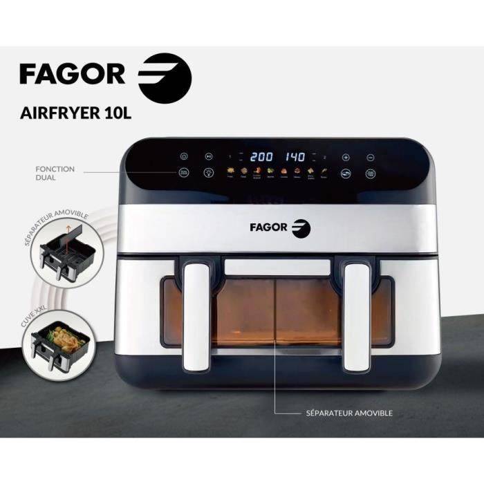 FAGOR Airfryer FGF10 - 10 L - 2400W - Dubbel Koken - 8 Programma's-2