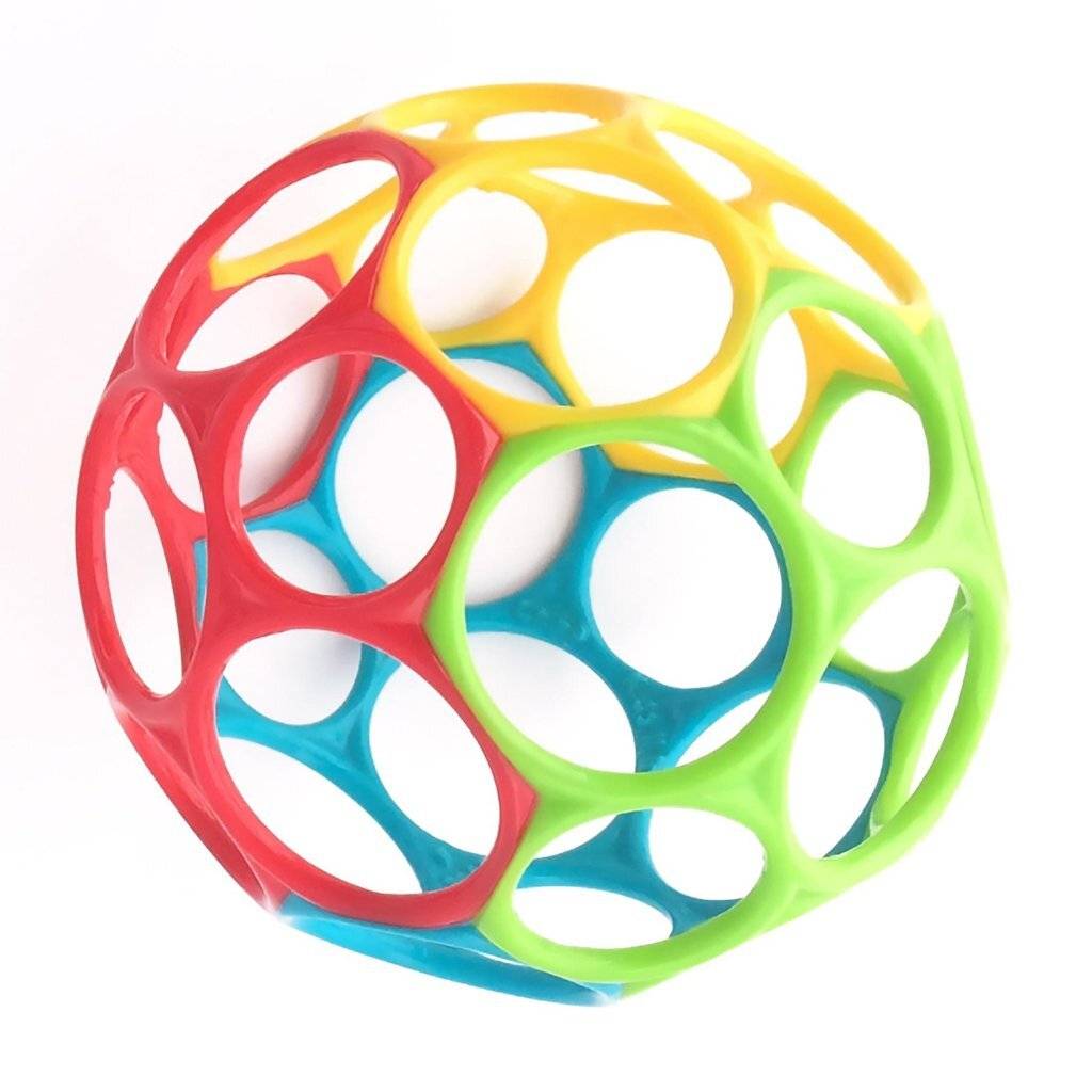 BRIGHT STARS Oball Classic Flexibele Bal, Makkelijk Vast Te Houden, Sensorisch Speelgoed, Multicolor 0 M+-1