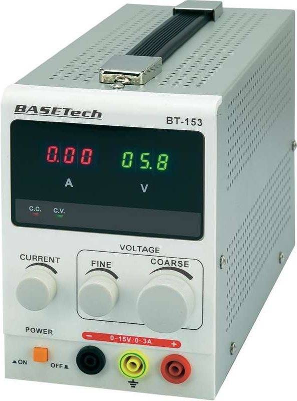 Basetech BT-153 Laboratorium Voeding, Instelbaar 0 - 15 V/DC 0 - 3 A 45 W (1 Uitgang)-0