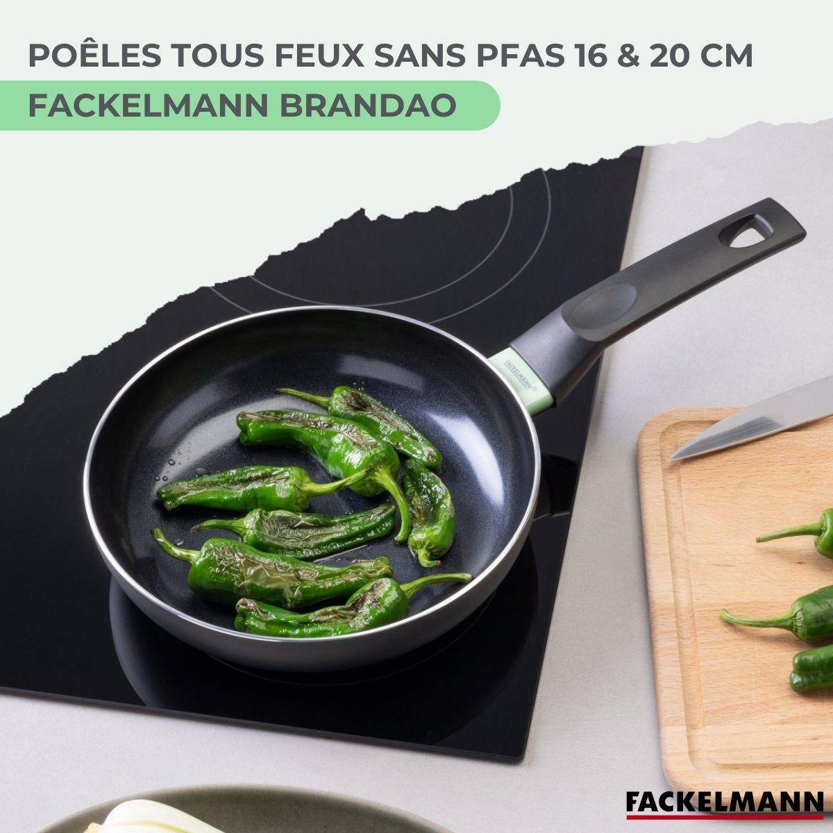 FACKELMANN Set van 2 Pannen - Brandao - Antiaanbak Keramiek - 16 en 20 cm - Geschikt voor Alle Hobs Inclusief Inductie-1