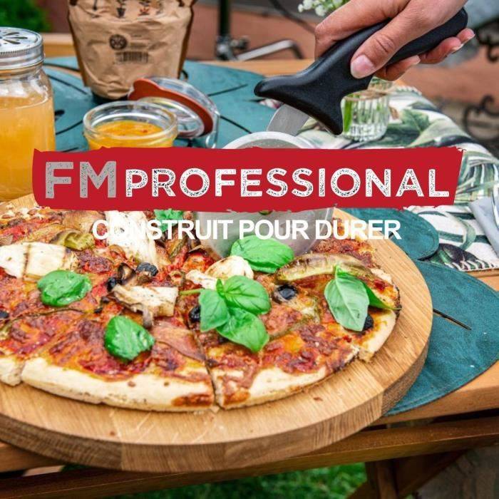 FACKELMANN PROFESSIONAL Pizzasteen en Snijset - 32 cm Perforated Pan - RVS Snijder-3