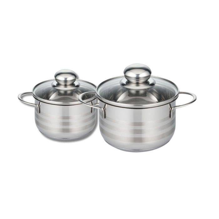 FACKELMANN Set van 2 Pannen - RVS - PFAS-vrij - 12 en 14 cm-0