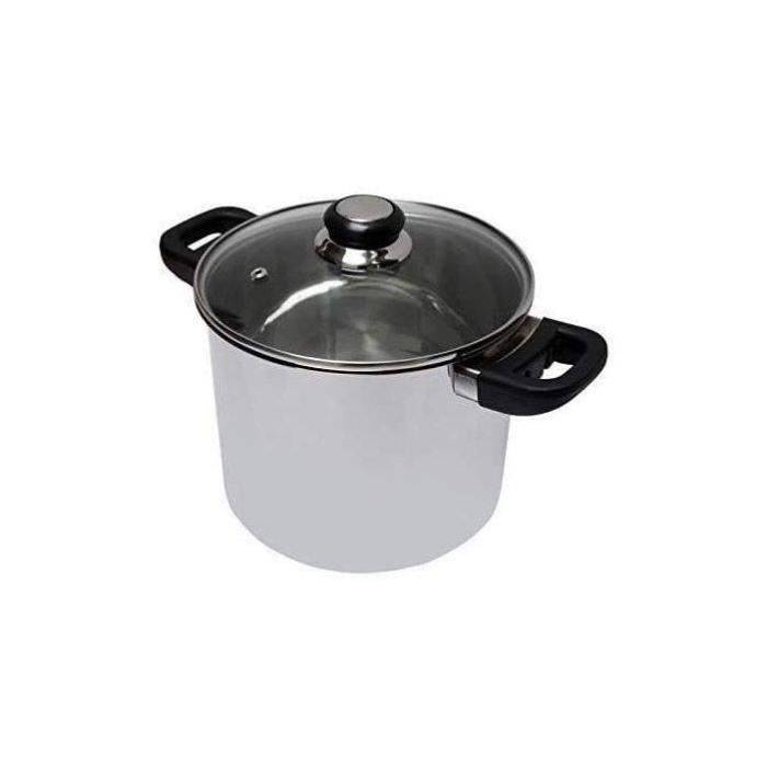 BAUMALU Catering Kom 24 cm - RVS - Saffier Glazen Deksel-1