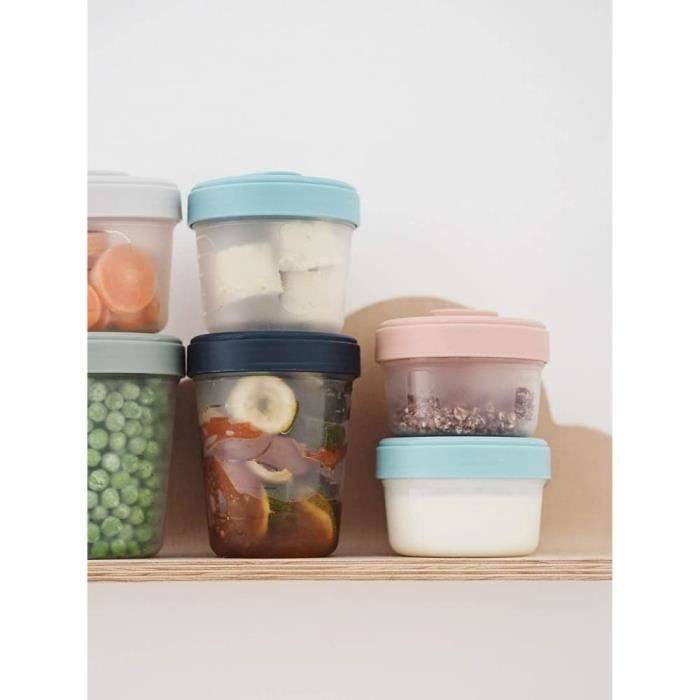 BÉABA 12-Porties Bewaarset met 2 Siliconen Lepels - Eerste Maaltijd Set - Eucalyptus 12-Portion-3