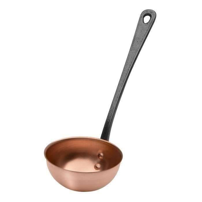 BAUMALU Massieve Koperen Lepel met Gietijzeren Handvat - Diameter 11 cm-0
