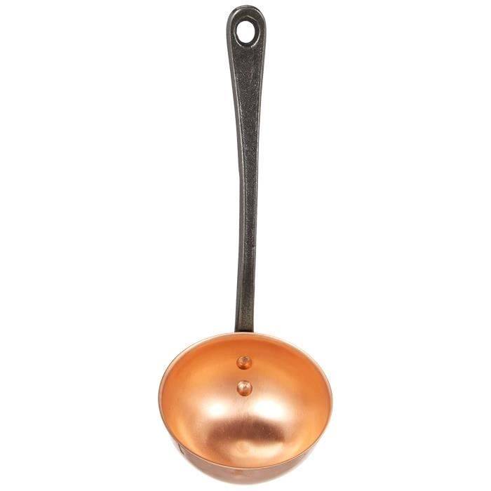 BAUMALU Massieve Koperen Lepel met Gietijzeren Handvat - Diameter 11 cm-3