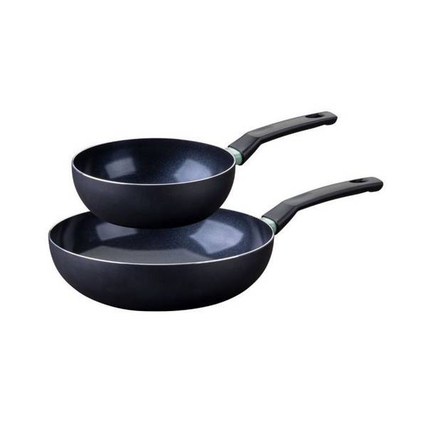 FACKELMANN Wokset - Gerecycled Aluminium - 20 en 28 cm - Geschikt voor alle kookplaten, inclusief inductie