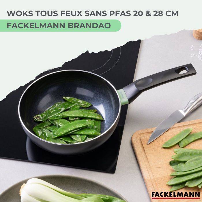 FACKELMANN Wokset - Gerecycled Aluminium - 20 en 28 cm - Geschikt voor alle kookplaten, inclusief inductie-2