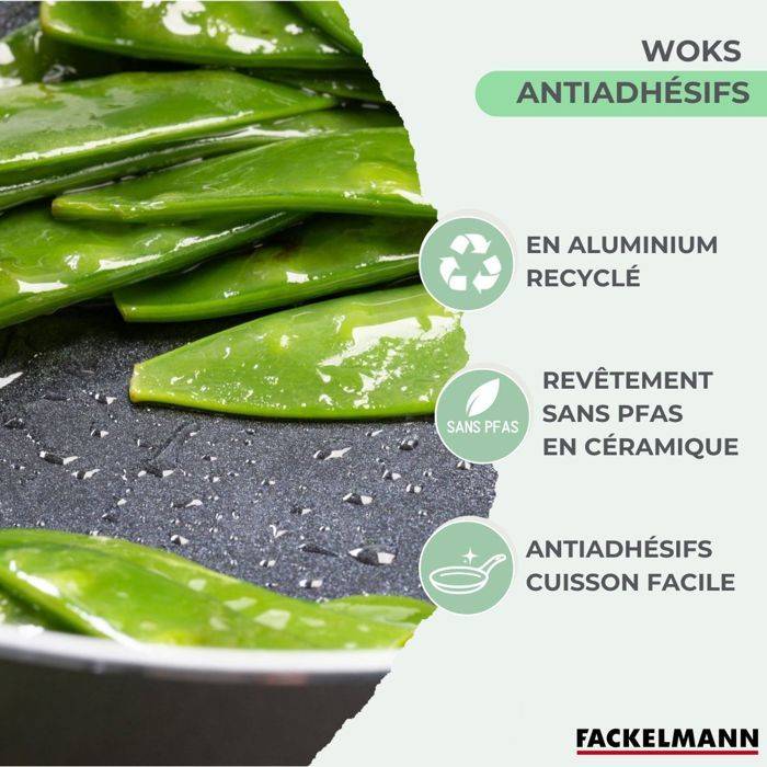 FACKELMANN Wokset - Gerecycled Aluminium - 20 en 28 cm - Geschikt voor alle kookplaten, inclusief inductie-4