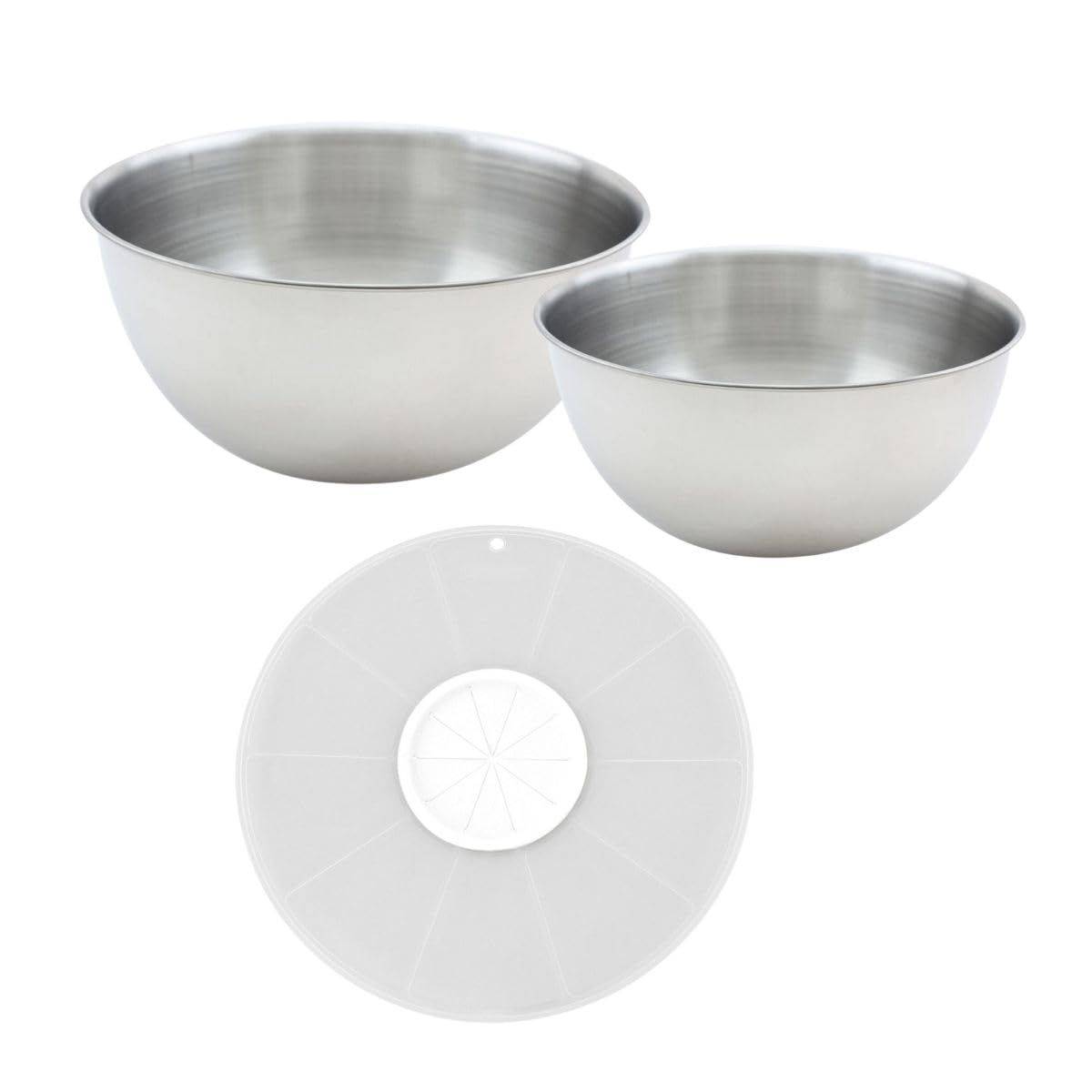 FACKELMANN Set van 2 Mengkommen met Spatdeksels - Basic - 25 en 20,5 cm-0
