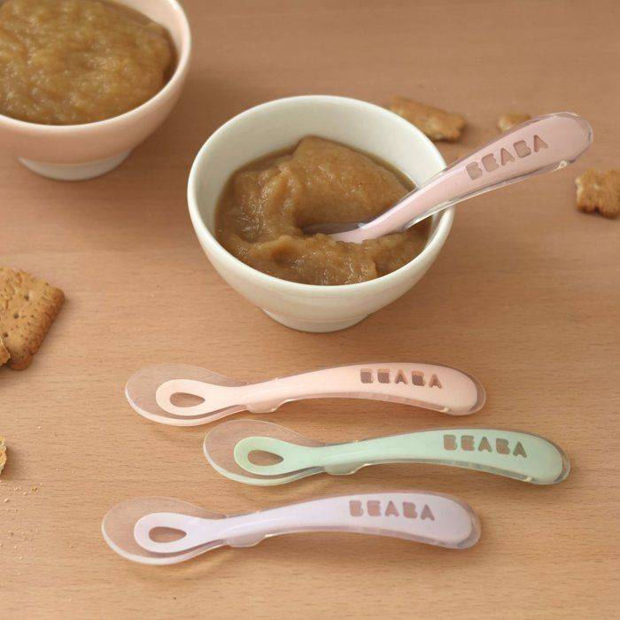BEABA Set van 4 Silikonlepels voor het Leren Eten van de Baby - Ergonomisch en Flexibel Ontwerp-2