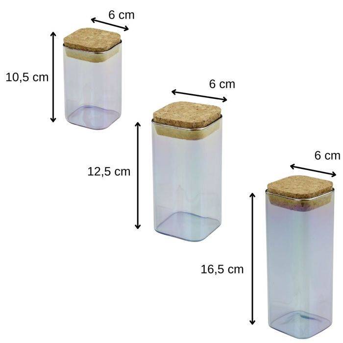 FACKELMANN Set van 3 Glazen Opbergdozen met Deksel - Tasty Green - 280,330 en 450 ml-2