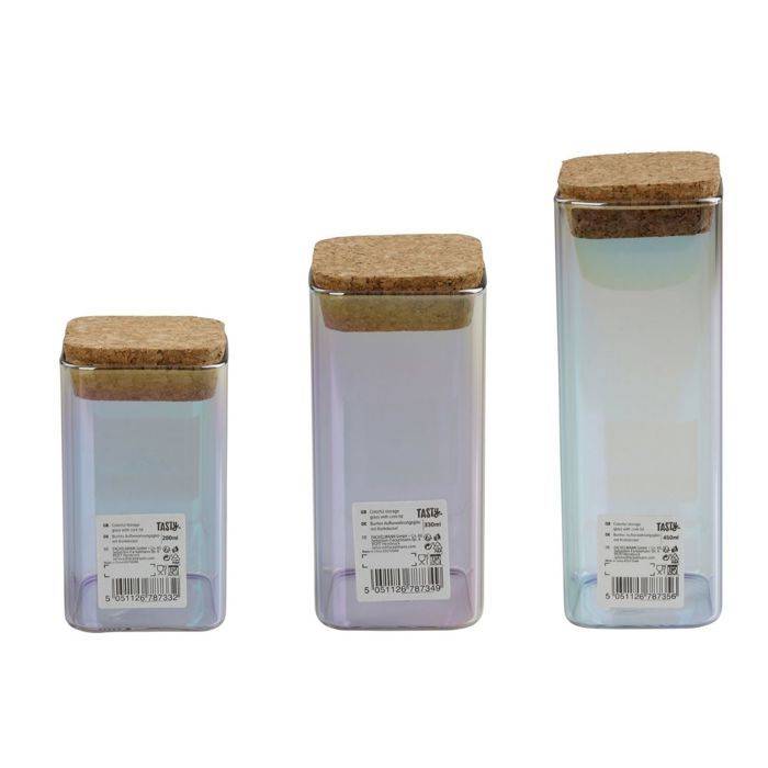 FACKELMANN Set van 3 Glazen Opbergdozen met Deksel - Tasty Green - 280,330 en 450 ml-4