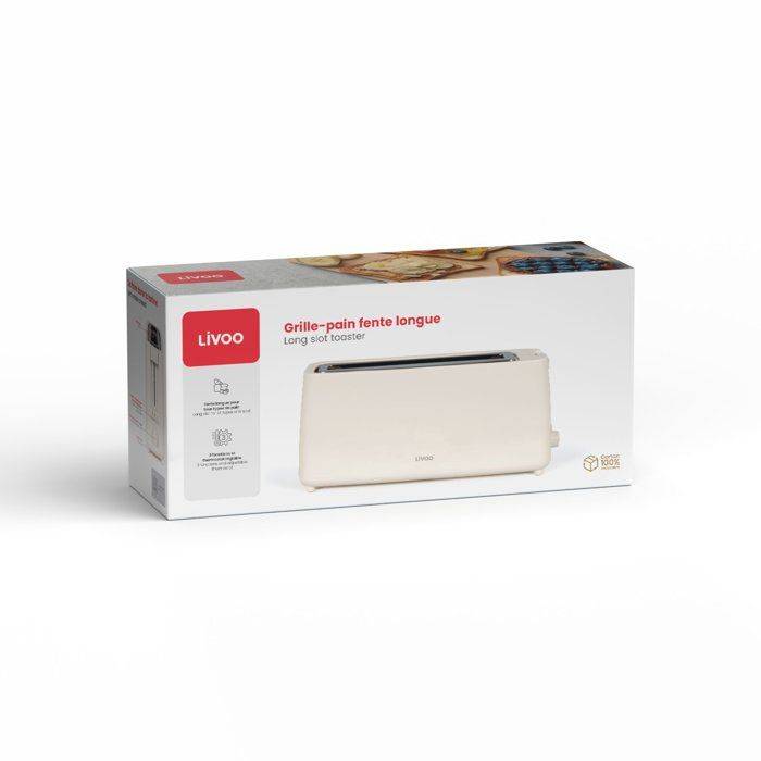 LIVOO Toaster DOD168C - 900W - Lange Slot - Instelbare Thermostaat: 7 Niveaus - Off-white-3