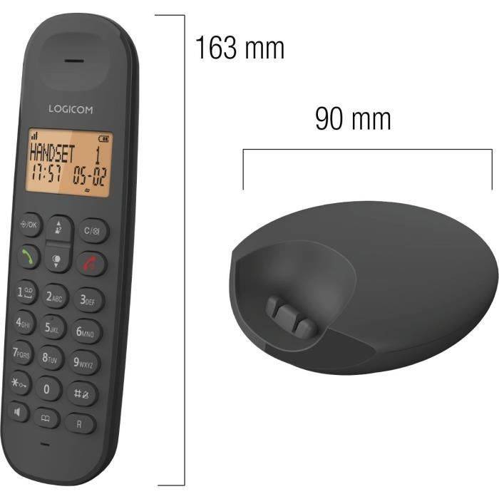 LOGICOM DECT ILOA 150 SOLO Draadloze Vaste Telefoon - Zwart - Geen Antwoordapparaat-1