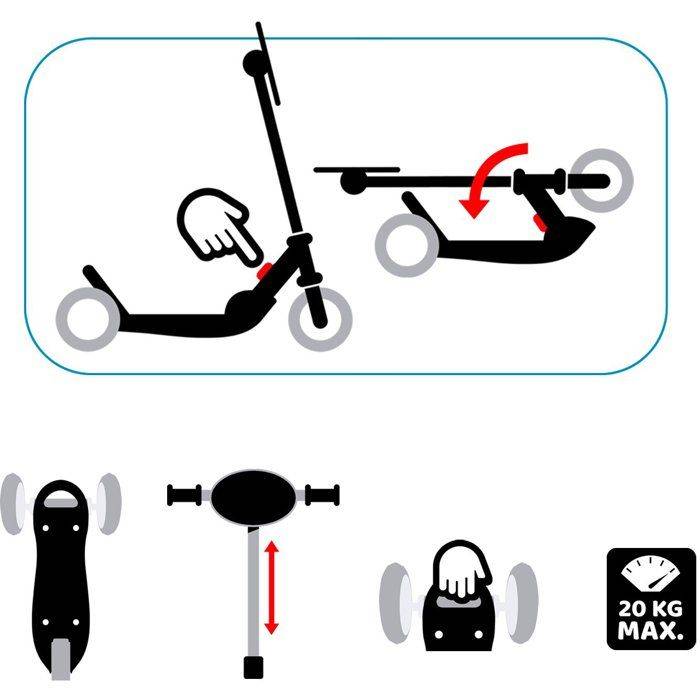 STAMP Vouwbare 3-Wiel Scooter - Skids Control Explore - Roze 3-wheel-1