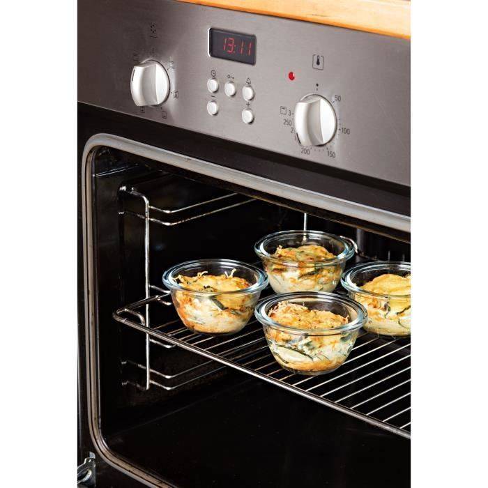 PYREX Set van 5 Mini Schalen - Cook & Go - Glas - Rond - Luchtdichte Deksel - 0,2 L-3