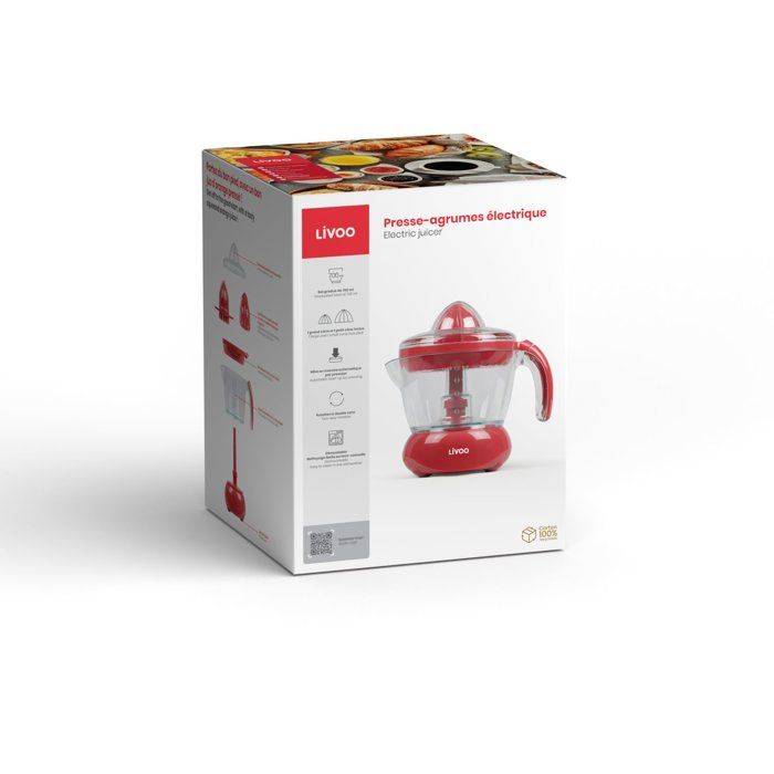 LIVOO Elektrische Citruspers - DOD131RC - 25 W - 700 ml - Rood-4