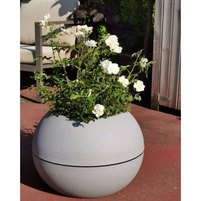 RIVIERA Bloempot - Graniet Bal - Ø 40 x H 28 cm - Steen D40 H28-1