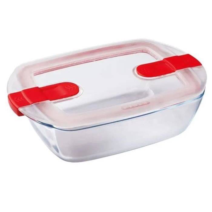 PYREX Rechthoekige Container met Deksel - 23 x 15 cm - 1,1 L - Cook & Heat - Borosilicaatglas-0
