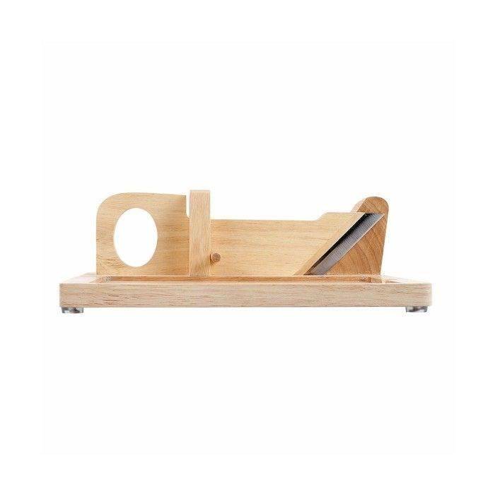 LIVOO Worst Guillotine - Rubberwood met Leisteen Basis - RVS Mes - Veiligheid MEC127-3