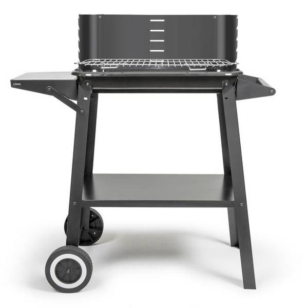 LIVOO DOC328 Houtskoolbarbecue - Roestvrij Staal - Kookoppervlak 48.5 x 28.8 cm