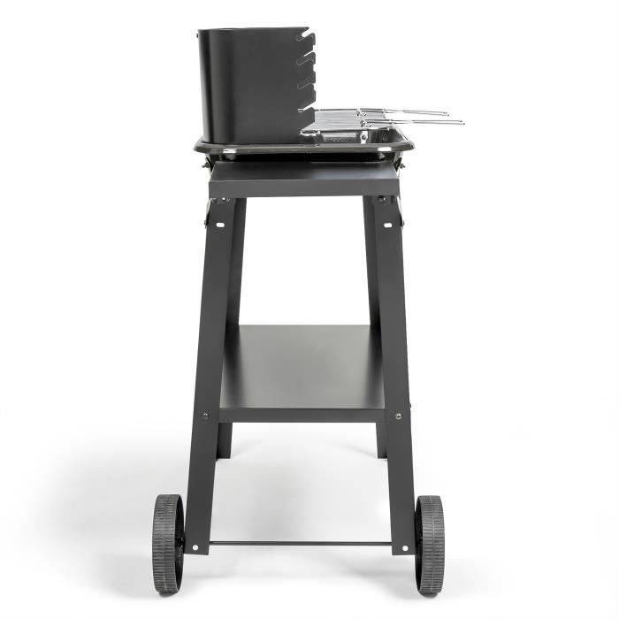 LIVOO DOC328 Houtskoolbarbecue - Roestvrij Staal - Kookoppervlak 48.5 x 28.8 cm-2
