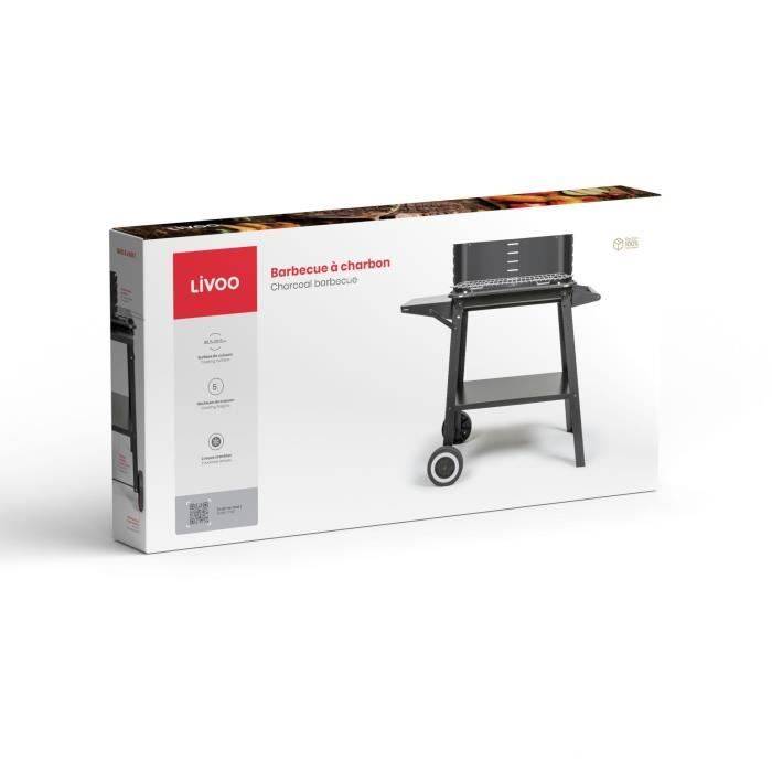 LIVOO DOC328 Houtskoolbarbecue - Roestvrij Staal - Kookoppervlak 48.5 x 28.8 cm-4